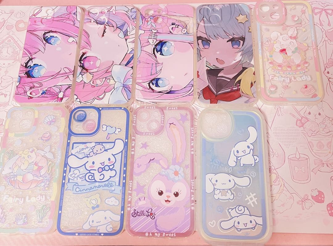 アニメキャラクター iPhone13ケース　可愛い　女の子　サンリオ　9点セット