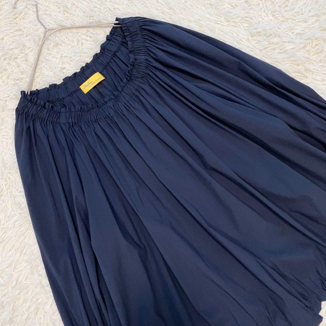 【美品】レリアン 中村江里子 大きいサイズ ギャザーブラウス バルーンスリーブ