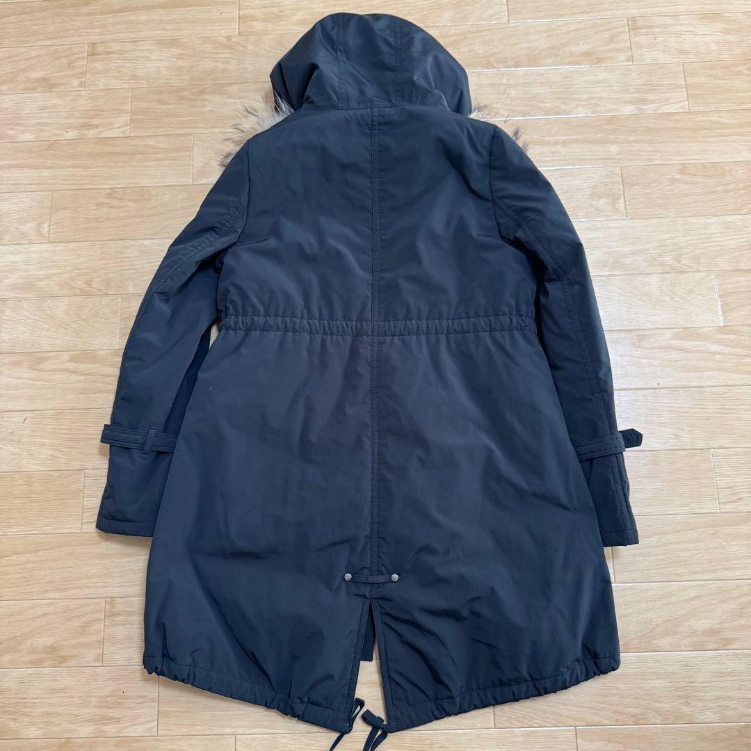 バーバリーブルーレーベル　ボアライナー付き　ファー　モッズコート　40 L 黒