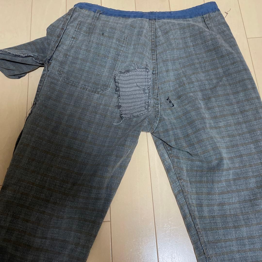 40s襤褸　フレンチヴィンテージ チェックパンツ