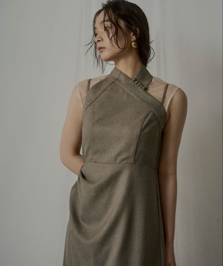 LERURE リルアー　Melange cami drape dress