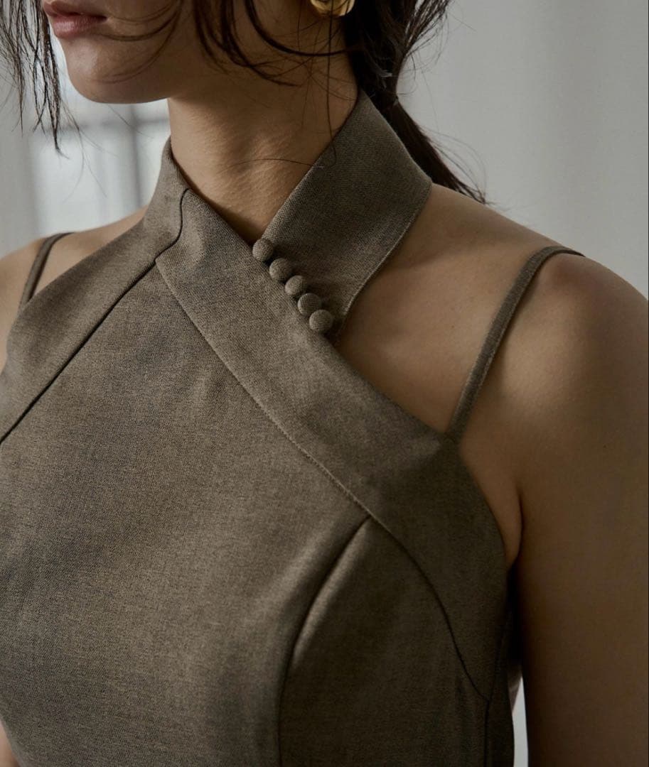 LERURE リルアー　Melange cami drape dress