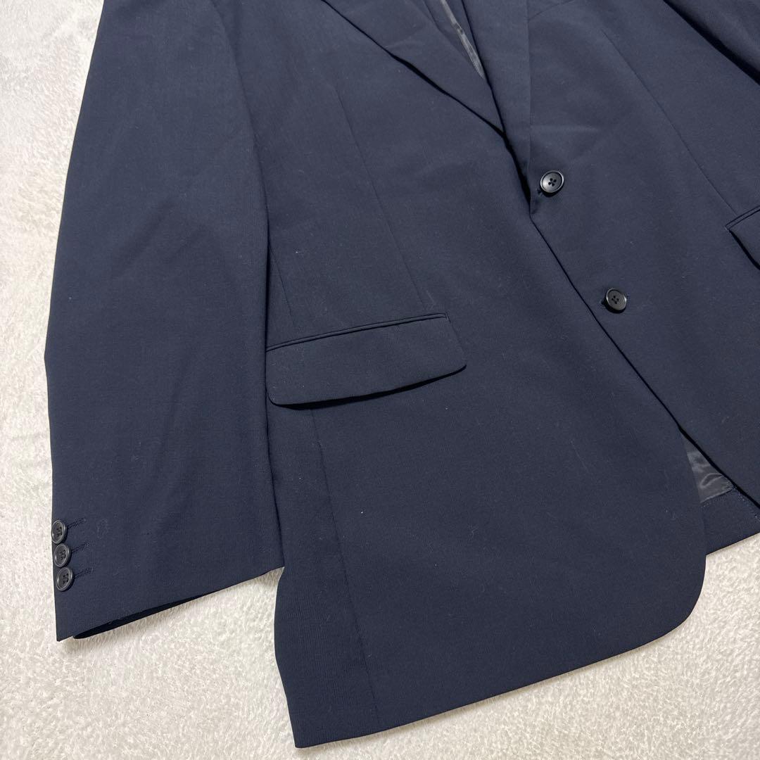 極美品 アオキ セットアップスーツ LES MUES 2B 背抜き 2XL 濃紺