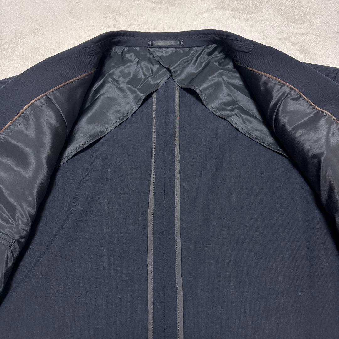 極美品 アオキ セットアップスーツ LES MUES 2B 背抜き 2XL 濃紺