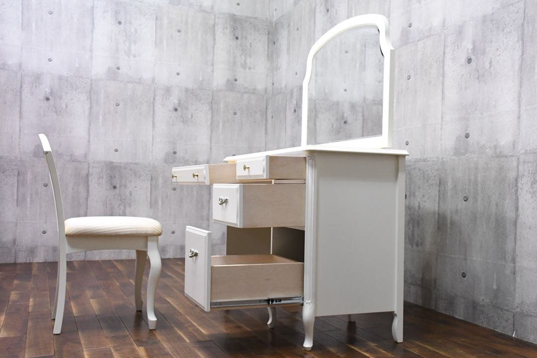 EGC42 IDC大塚家具 セリーヌ ドレッサー チェア セット 東海家具