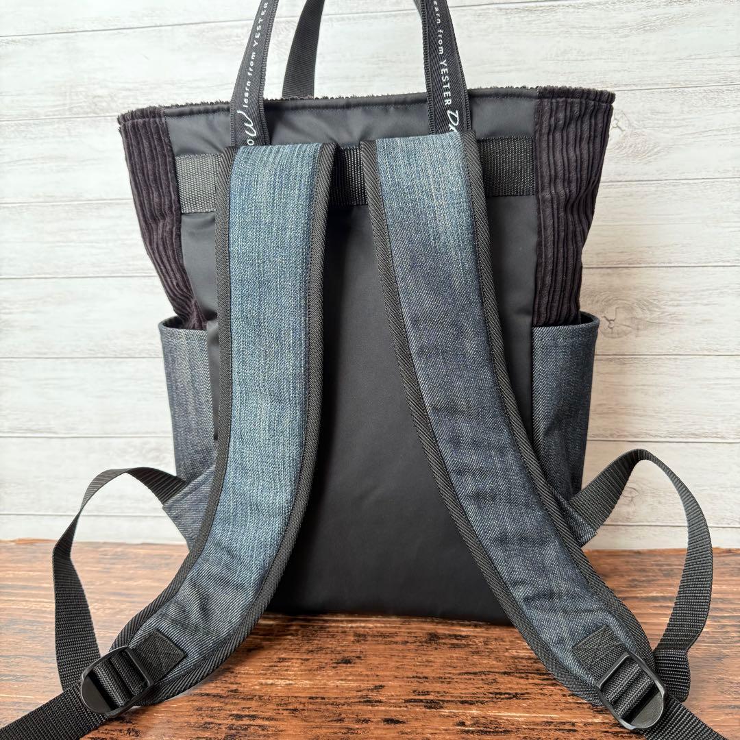 ☆デニムリメイク　ブラックコーデュロイトートリュック☆