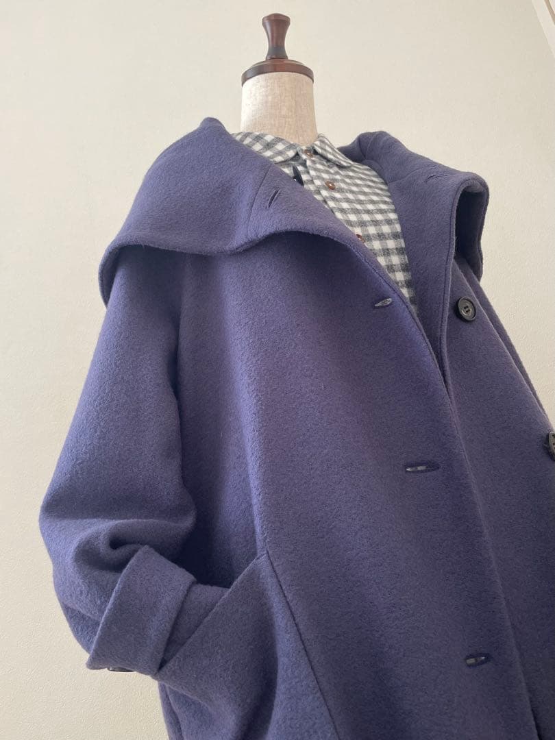 【Basco/バスコ】ラベンダー色のチャリカコート　圧縮ウール