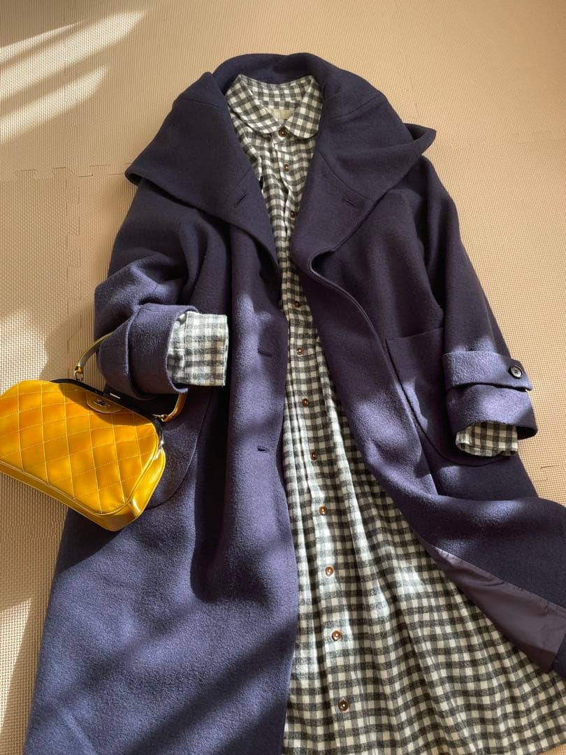 【Basco/バスコ】ラベンダー色のチャリカコート　圧縮ウール