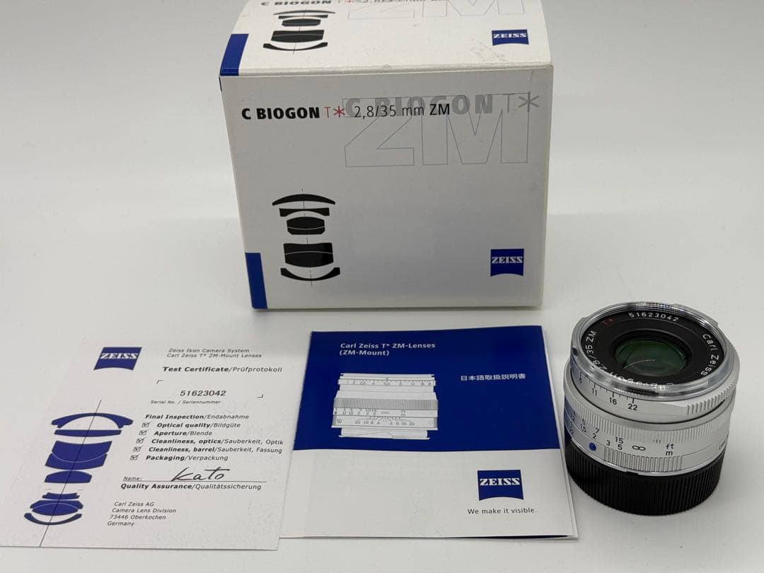Carl Zeiss Biogon T*35mm F2.8 ZM シルバー