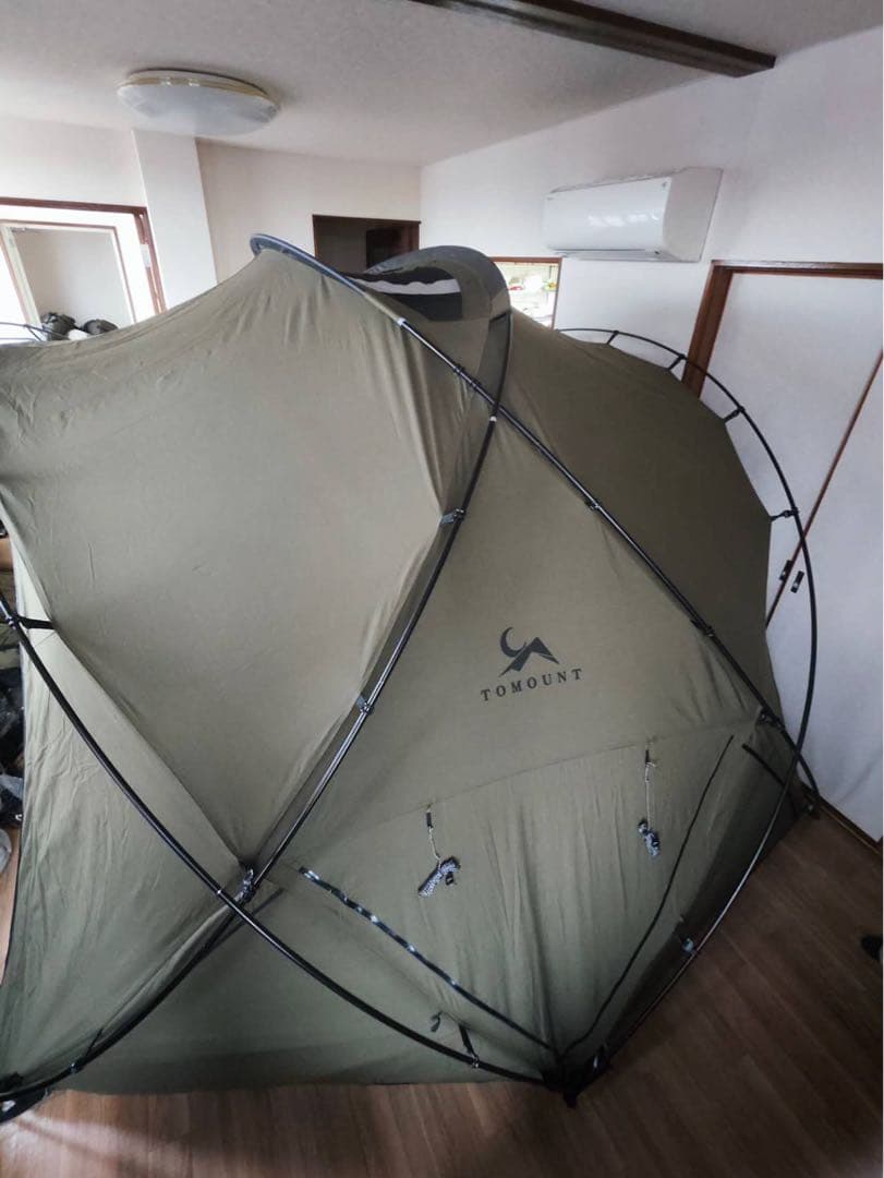 シェルターテント TC 自立式 2～3人用 アルミポール 煙突穴付き4シーズン