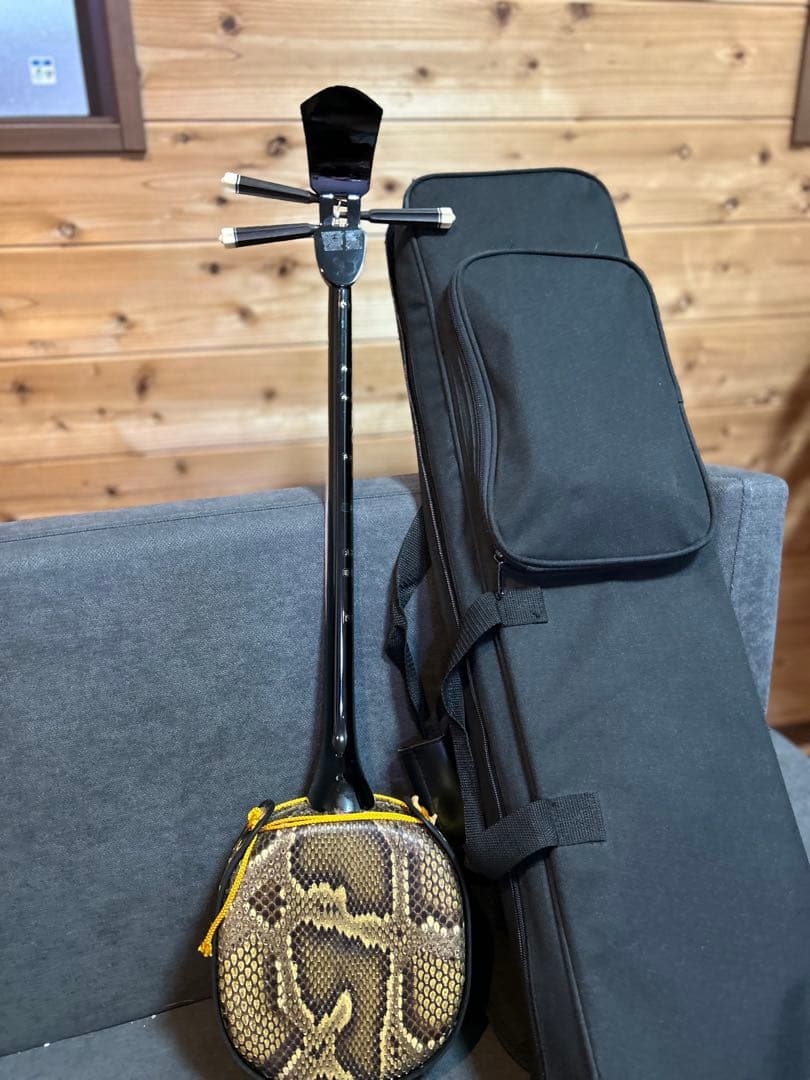 沖縄三線 蛇皮 強化張り・二重張り 沖縄三線