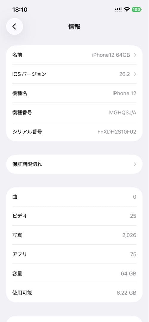 超美品 付属品未使用　iPhone12 64GB