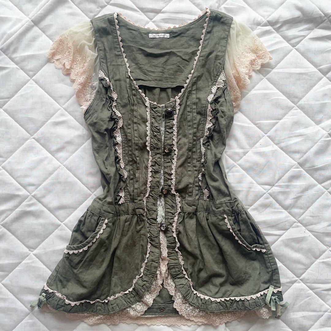 なー 2点 axes femme レースフリルベストチュニック