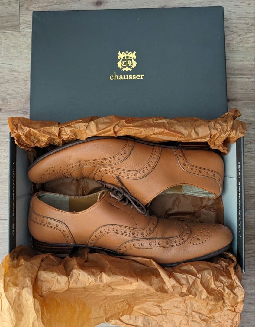 【美品】chausser ショセ ウイングチップ レースアップ シューズ