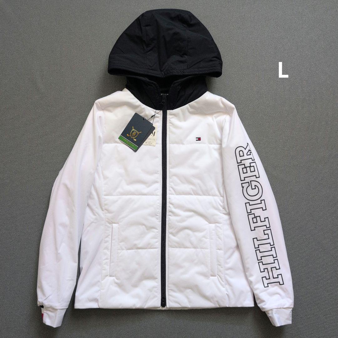 【未使用タグ付き】トミーヒルフィガーゴルフ　中綿フルジップジャケットパーカー白L