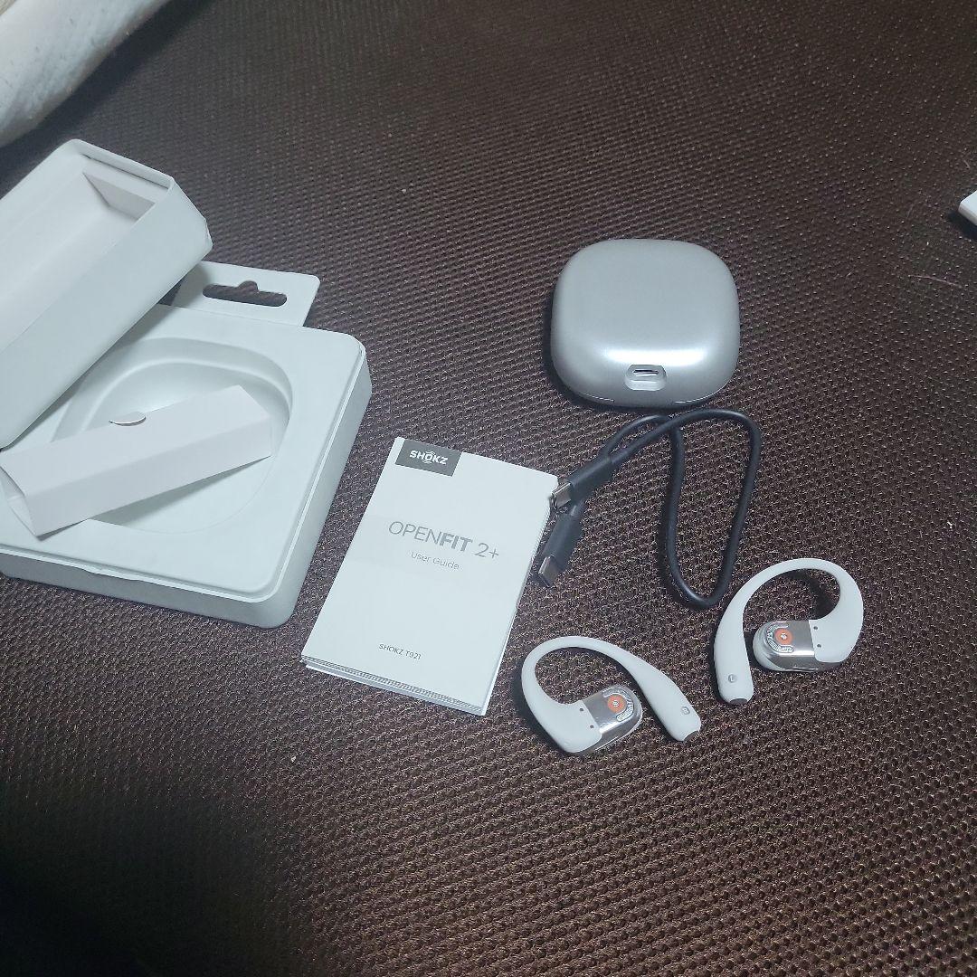 SHOKZ　OPENFIT2+ 骨伝導イヤホン ホワイト 充電ケース付き