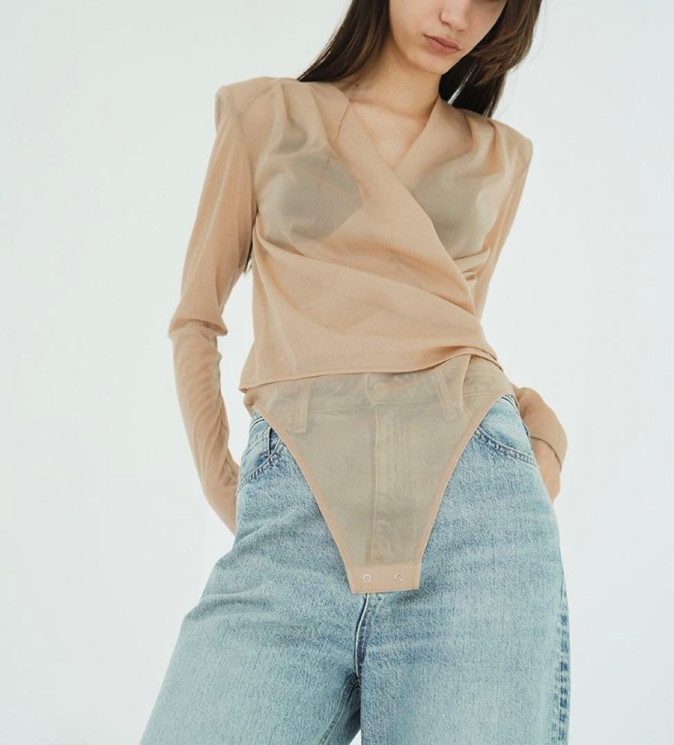 【新品タグ付き】CLANE SHEER DRAPE BODYSUITS