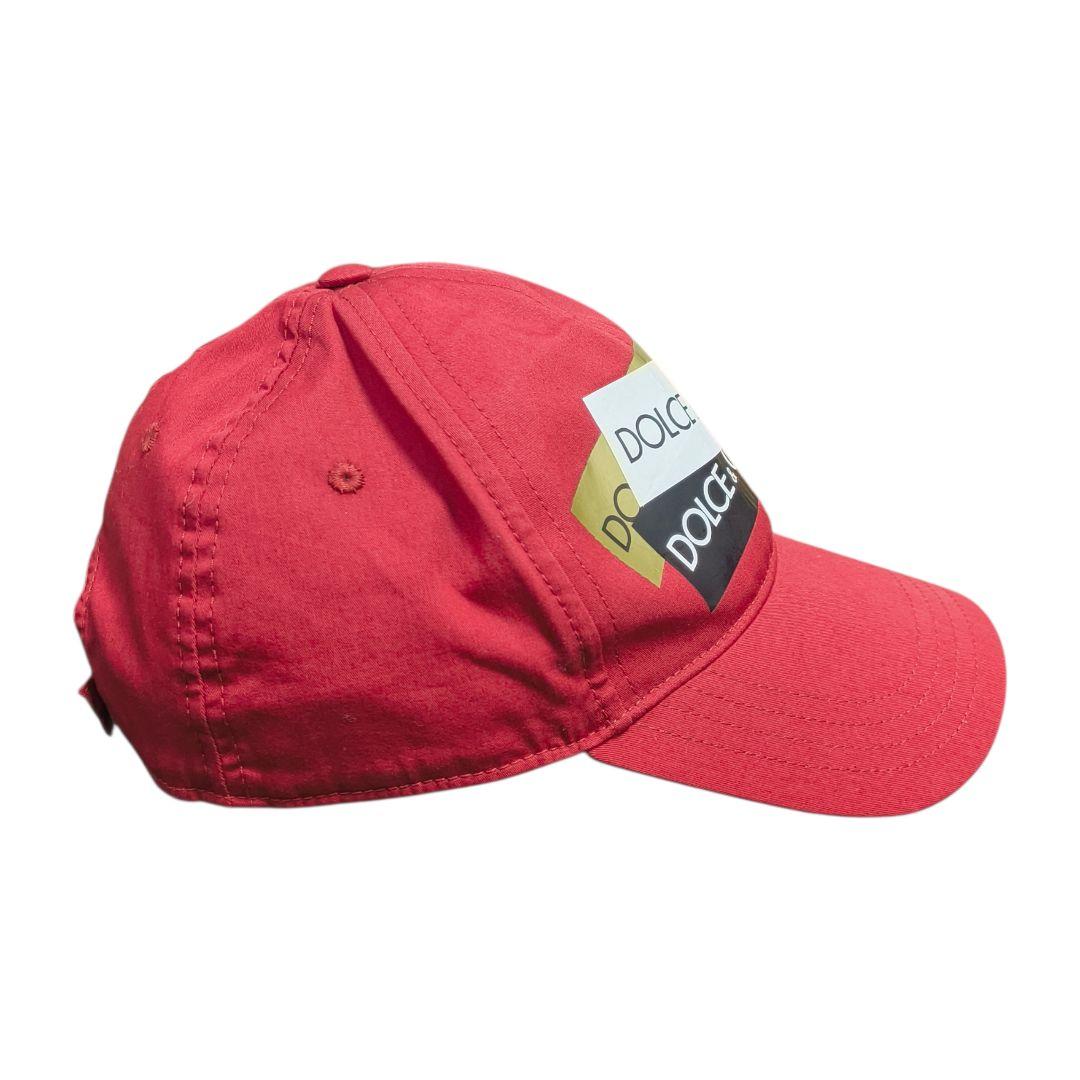 DOLCE&GABBANA ドルガバ テープロゴ size58 キャップ レッド