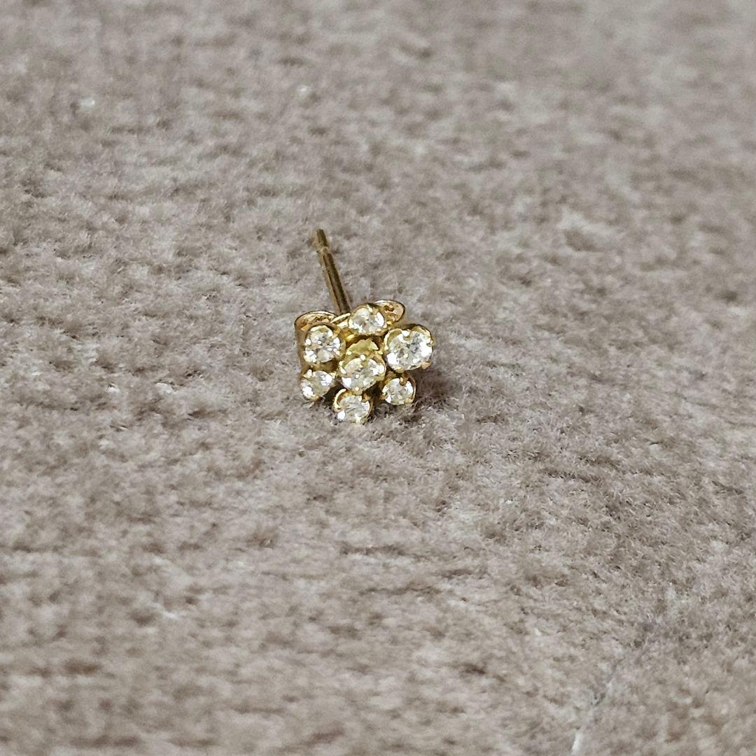 AHKAH　片耳ピアス　ダイヤ　believe　k18