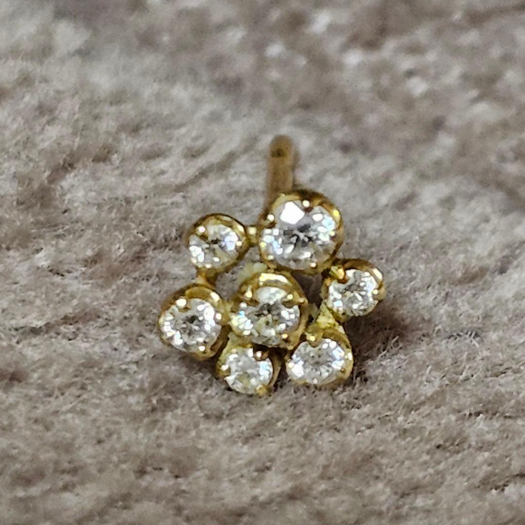 AHKAH　片耳ピアス　ダイヤ　believe　k18