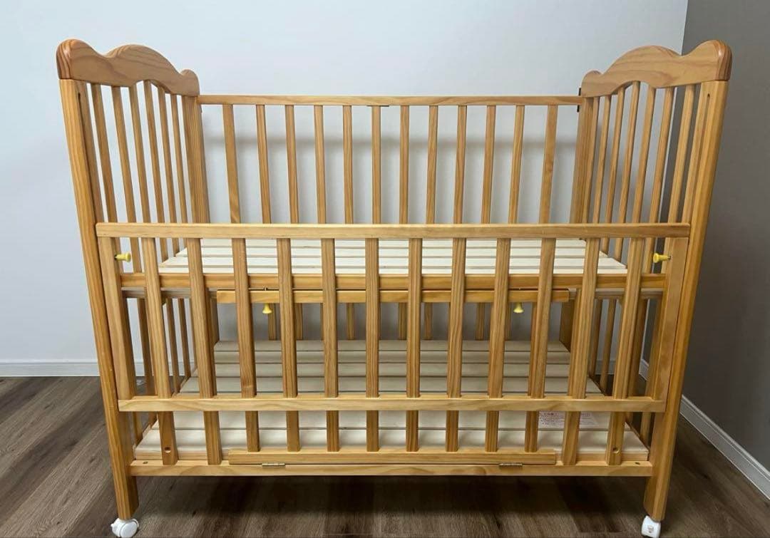 大和屋【アネシス】ベビーベッド 収納付き70×120