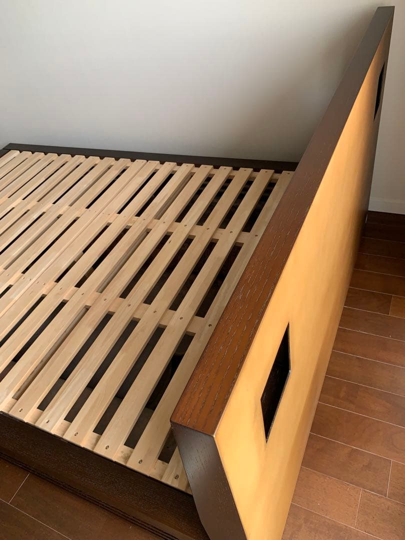 【タルンちゃん専用】 a.flat アジアン家具 ダブルベッド（木製／ブラウン）