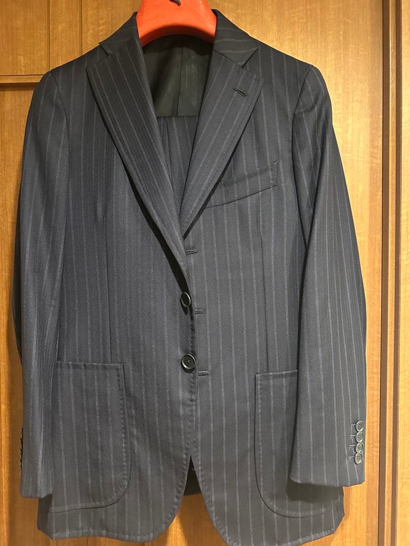 イザイア⭐️現行‼️未使用級‼️42⭐️ネイビーストライプ⭐️セットアップ‼️定価40万