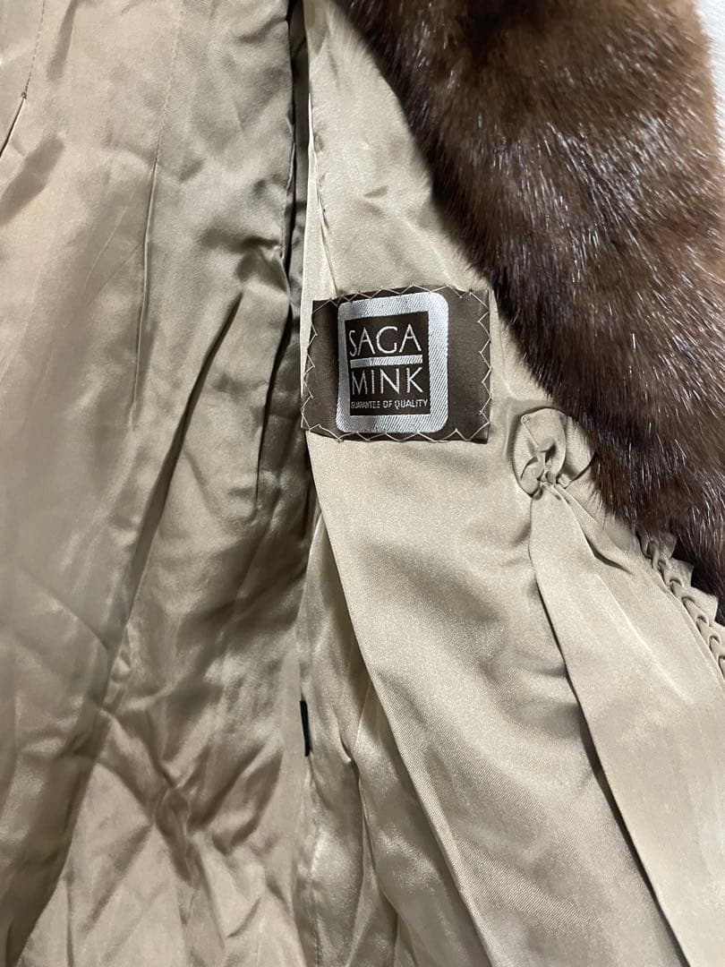 SAGA MINK ブラウン ミンクファー コート ショート