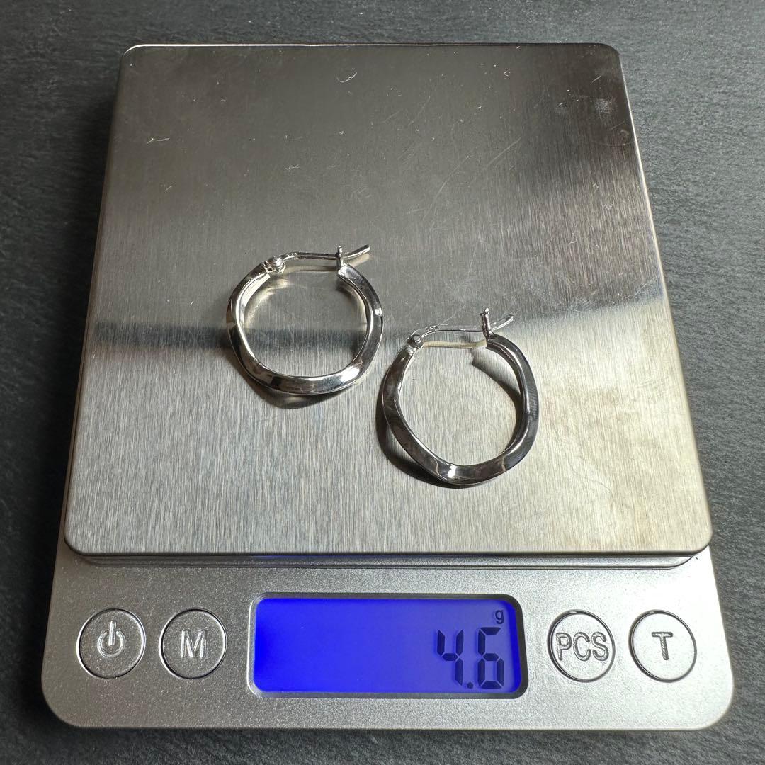 シルバー925 silver 歪みフープピアス/軽研磨仕上げ