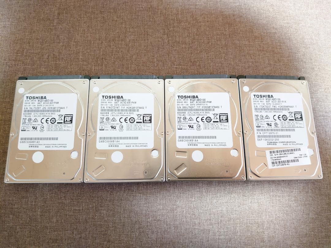 ✨4個セット✨HDD 1000GB✨大容量1TB✨2.5インチ✨02-02