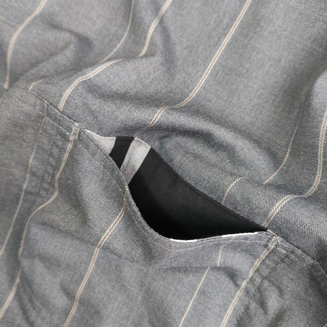 希少　萌 MOYURU ストライプチェックコンビネーションロングシャツ