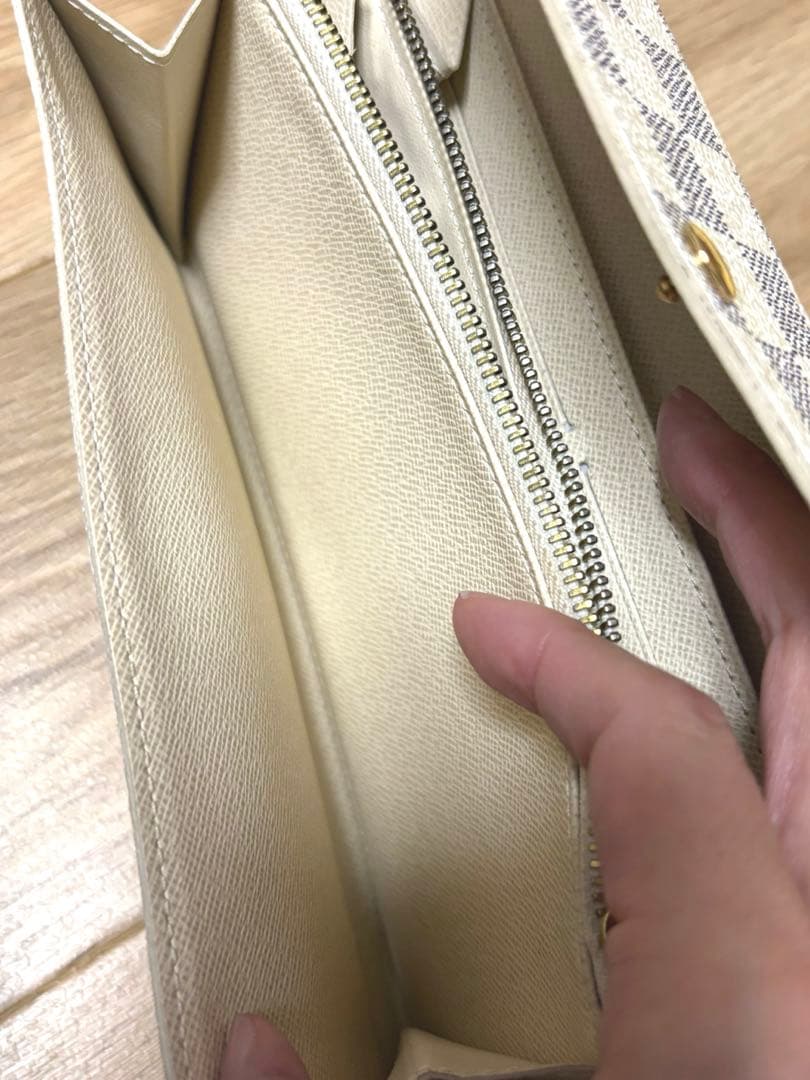 【中古】LOUISVUITTON ダミエ アズール ポルトフォイユ サラ 長財布