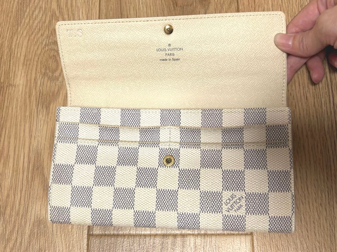 【中古】LOUISVUITTON ダミエ アズール ポルトフォイユ サラ 長財布