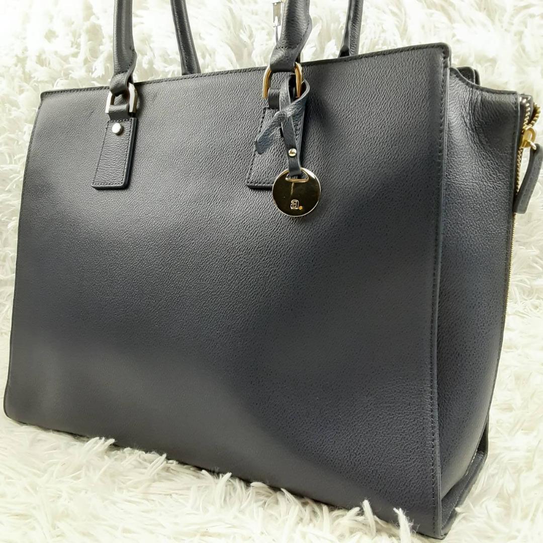 極美品◎ace. エース ビジネストートバッグ ネイビー レディース 31912