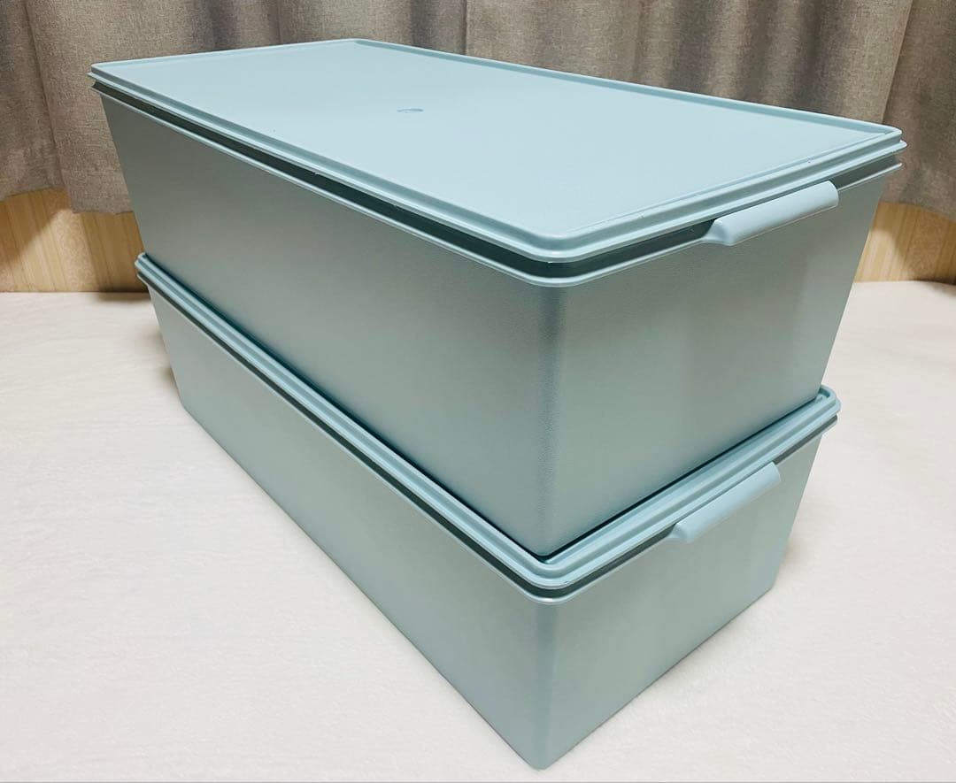 2個セット/送料込み/タッパーウェア/ディープ/ロング/スーパーケース/水色