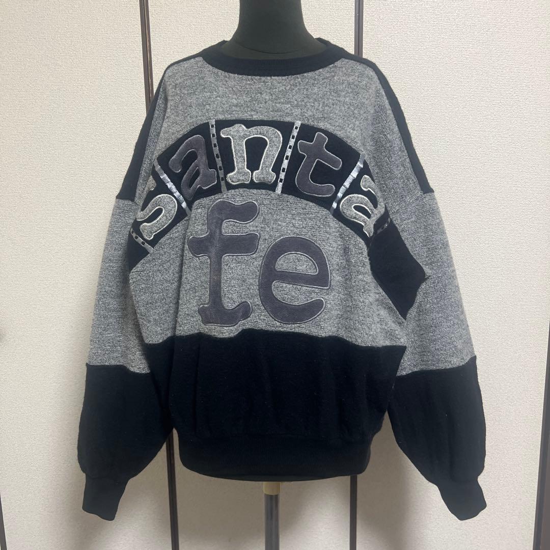 santafe サンタフェ　刺繍　セーター　サイズXL グレー/黒