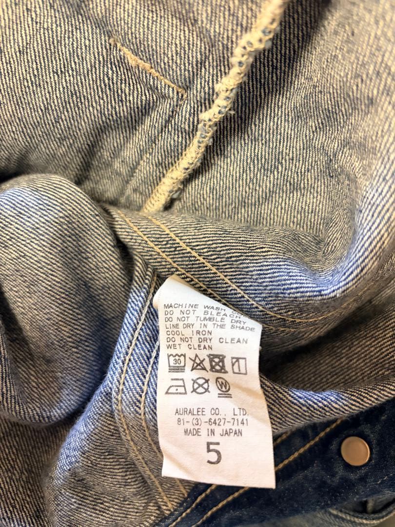 オーラリー SELVEDGE FADED LIGHT DENIM BLOUSON