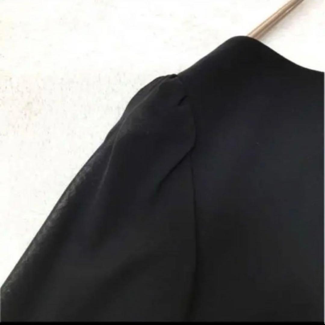 新品　未使用　エムズグレイシー　ワンピース　花柄刺繍　ウエストリボン　ブラック