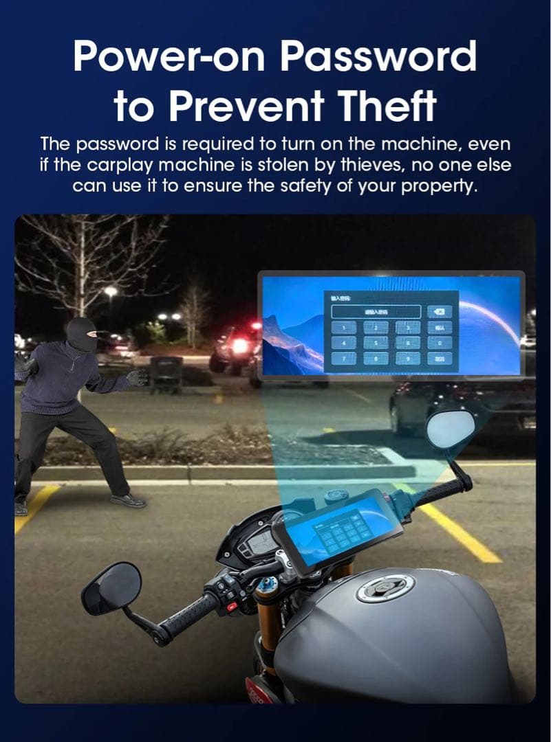 ②【前後ドライブレコーダー】大画面6.86インチ バイク用 モトスマートモニタ