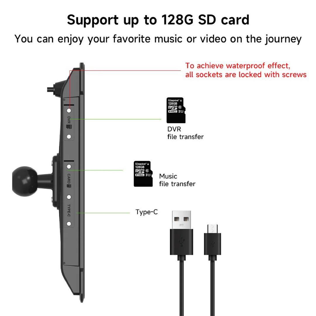 ②【前後ドライブレコーダー】大画面6.86インチ バイク用 モトスマートモニタ
