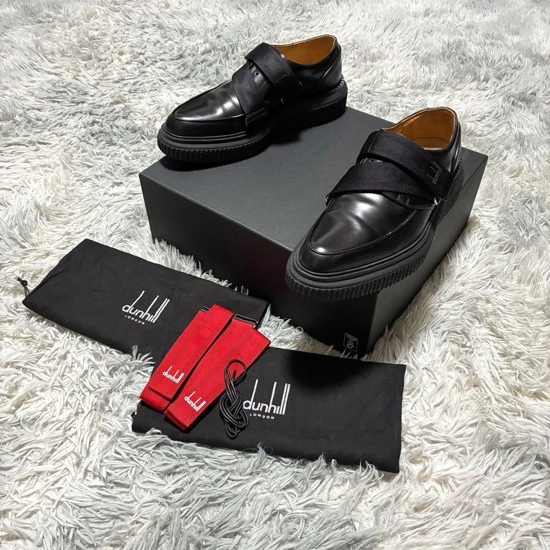 【美品】dunhill 本革 ベルクロ BLACK〈定価146,300円〉