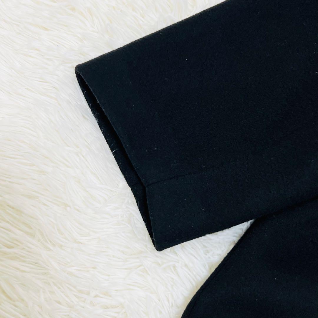 近年 ジャーナルスタンダード スーパー140ビーバーノーカラーショートコート 黒