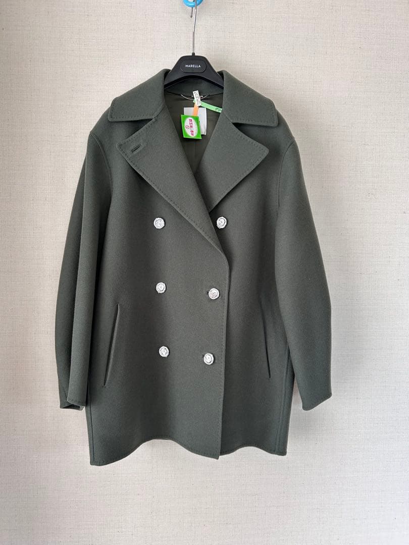 美品❣️エブール【ebure】リュクス メルトン ハーフ Pコート　人気デザイン