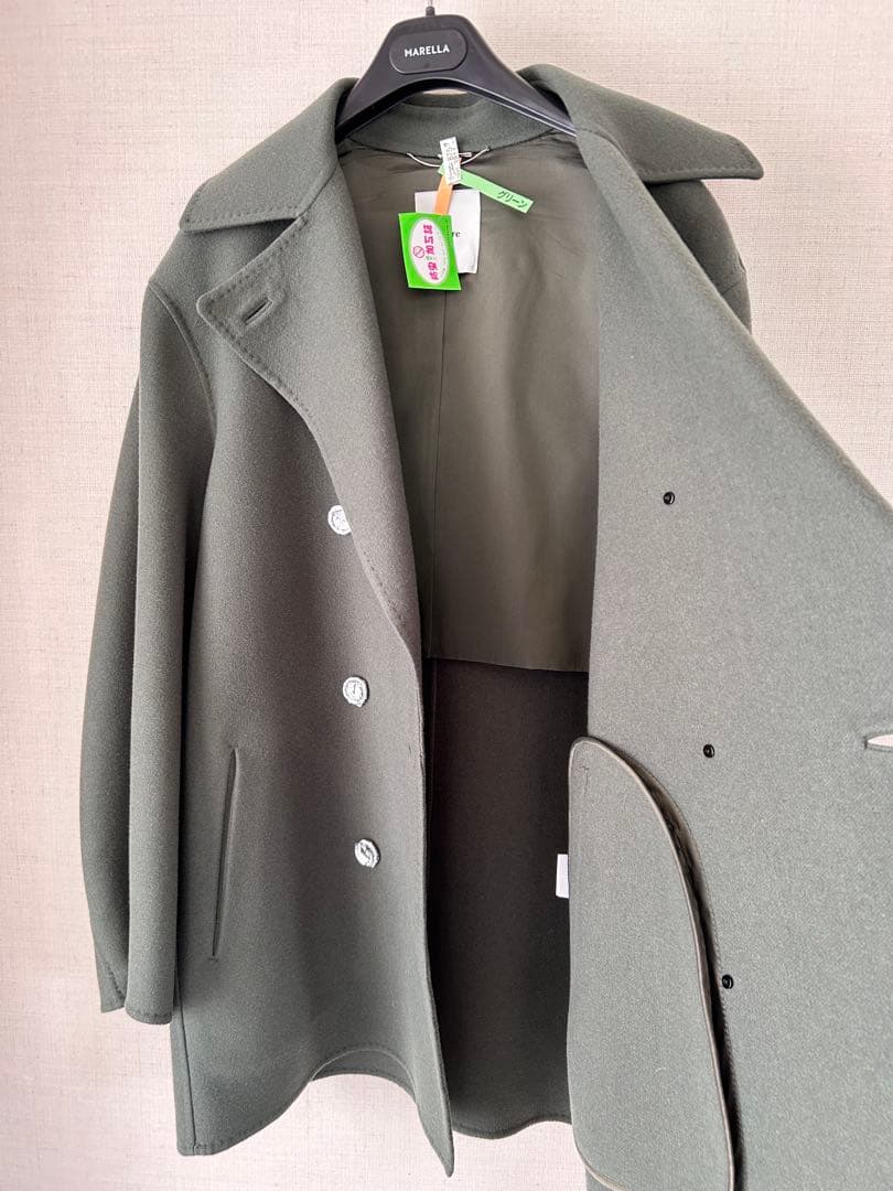 美品❣️エブール【ebure】リュクス メルトン ハーフ Pコート　人気デザイン