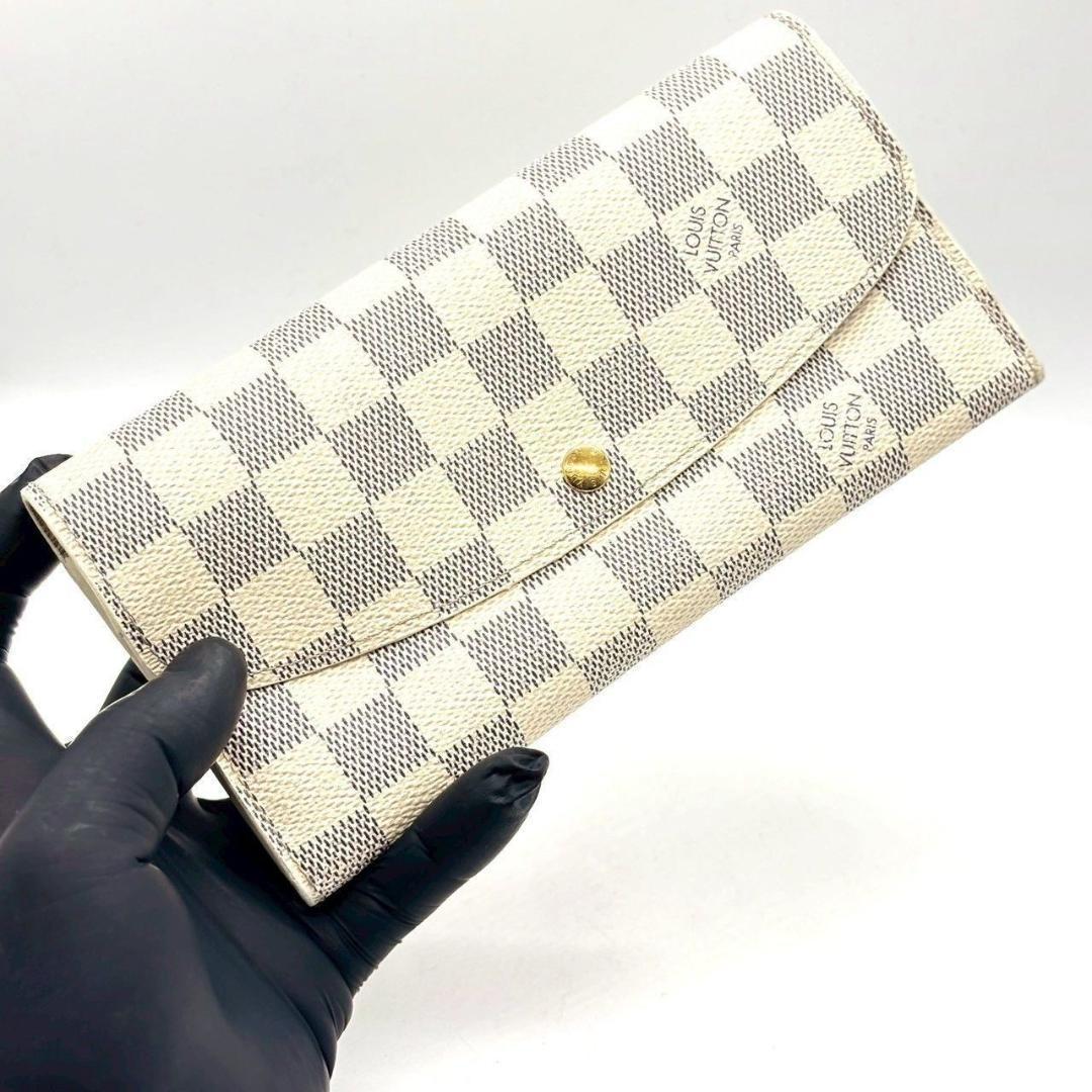 花*※様 ルイヴィトン　長財布 ポルトフォイユ エミリー ダミエ アズール チェ