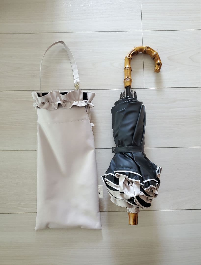 HARU　untule 完全遮光100%折りたたみ日傘(50cm)/フリル