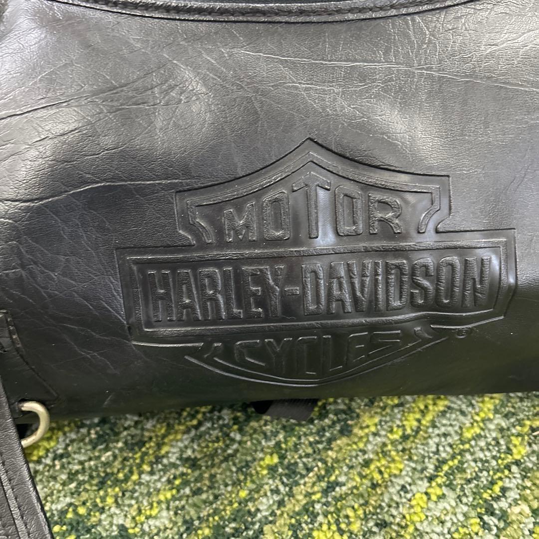 や*ー様 Harley-Davidson 黒 レザー ドラムバッグ