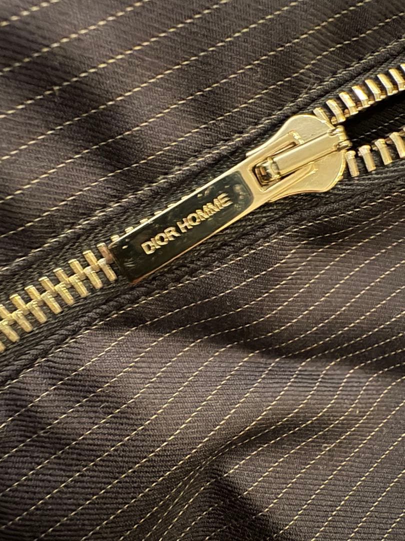 正規品 ディオールオム　フード付き ストライプ ベスト アウター ダークネイビー