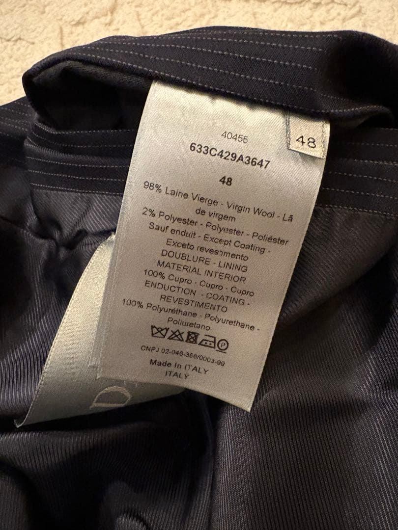 正規品 ディオールオム　フード付き ストライプ ベスト アウター ダークネイビー