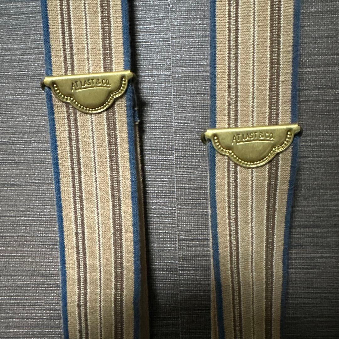 明日まで限定値下げ！atlast&co レザー切り替えストライプ サスペンダー